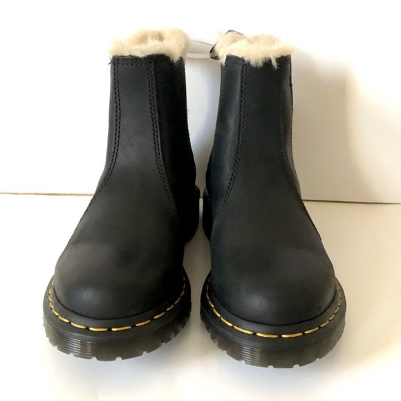 NEW Dr. Martens Women's Faux Fur Lined Chelsea Boots in Black Size 6 #92 - Picture 5 of 7